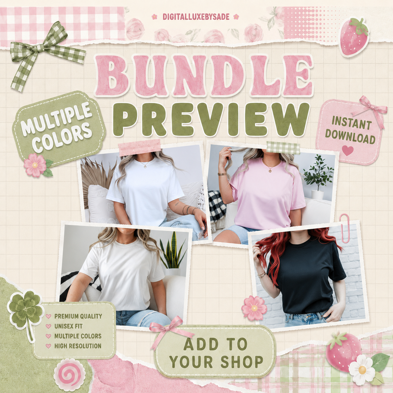 T-Shirt Mockup Bundle for Perfect for Mockup Shop