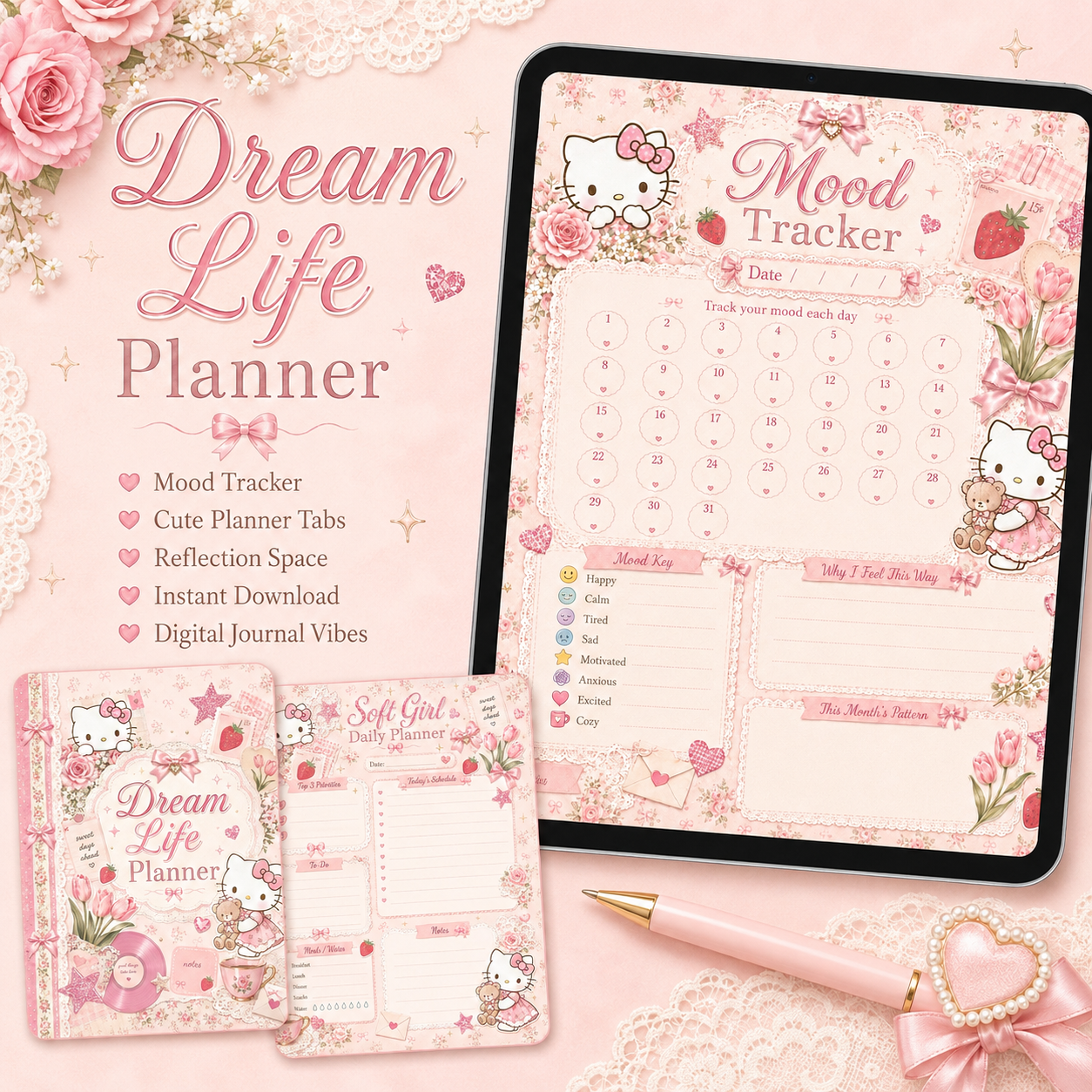 Pink Bow Dream Life Planner