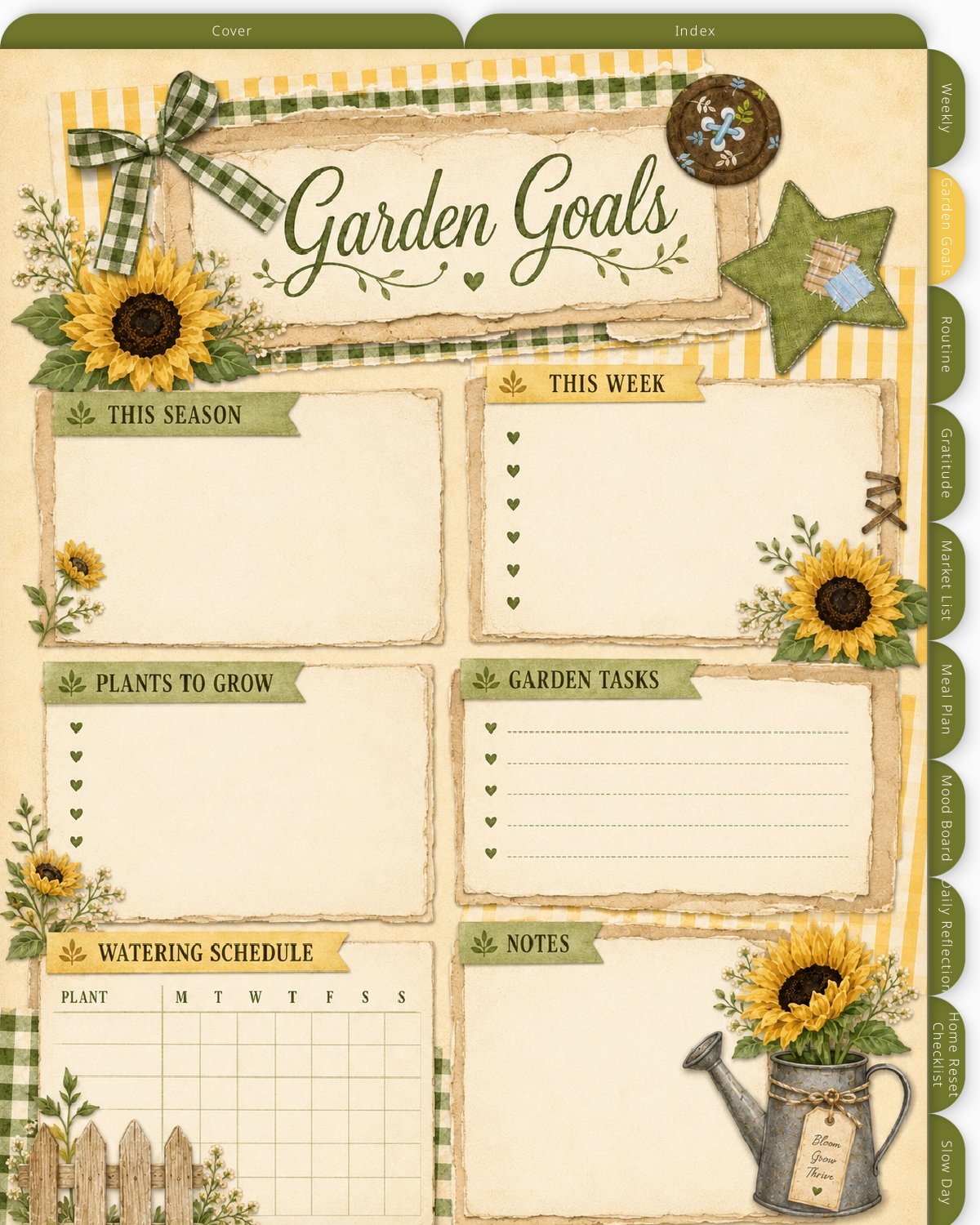 Sunflower Cottage Life Digital Planner