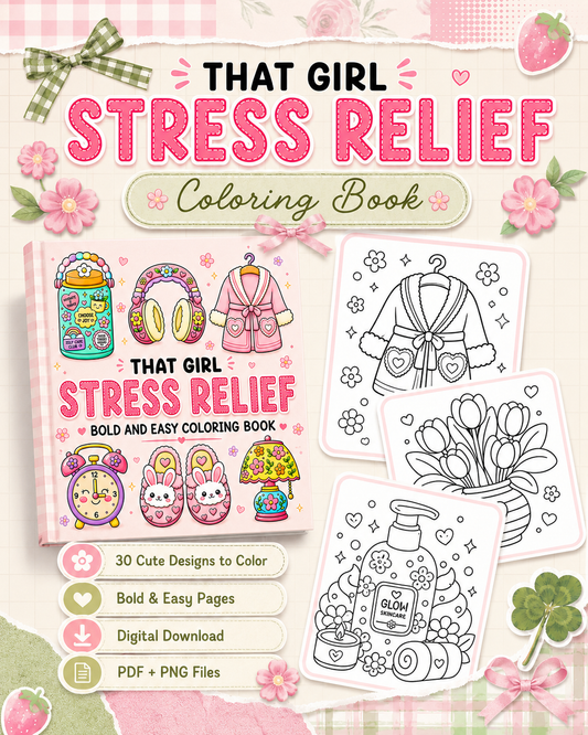 That Girl Stress Relief Coloring Book | Digital Download