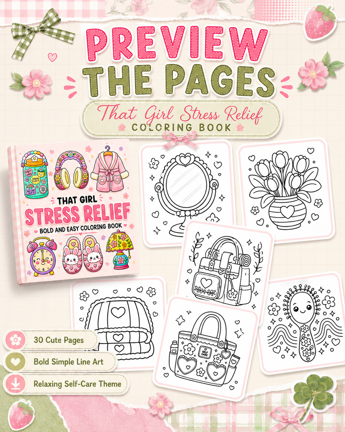 That Girl Stress Relief Coloring Book | Digital Download