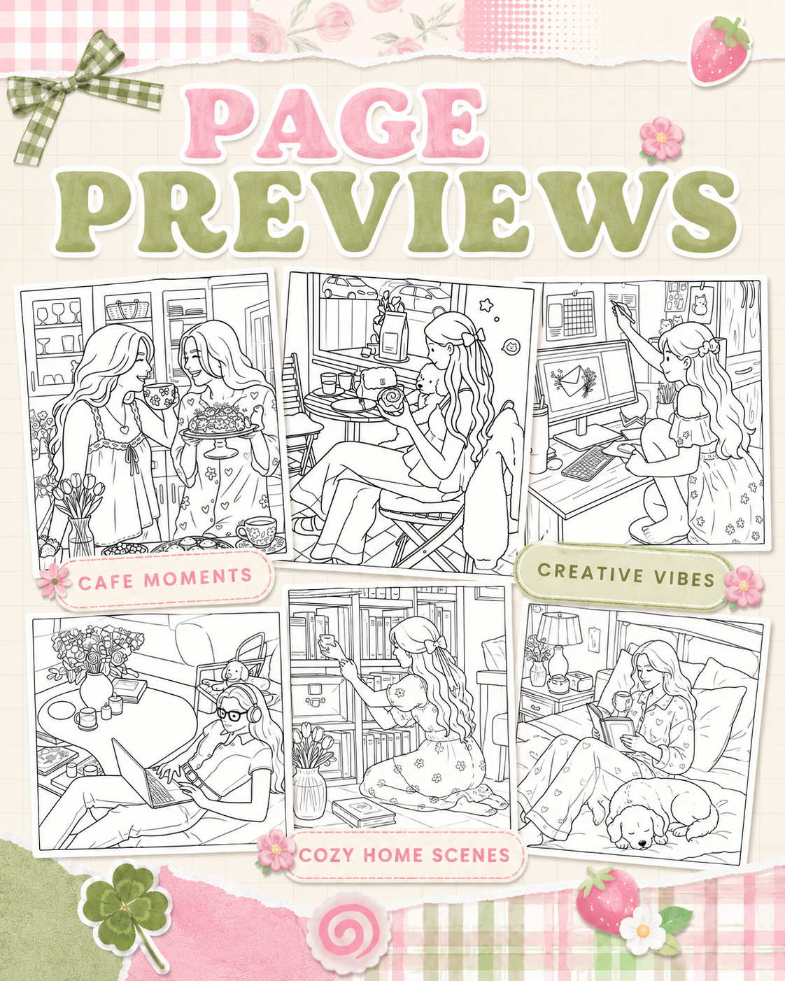 Chill Girl Life Coloring Book | 40 Cozy Girl Aesthetic Pages