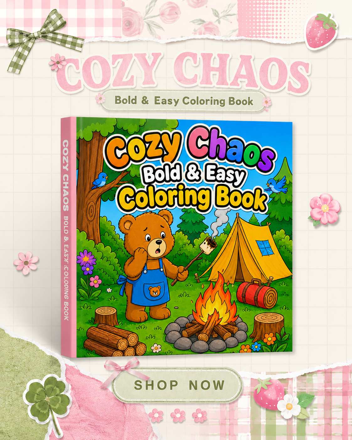 Cozy Chaos Bold & Easy Coloring Book