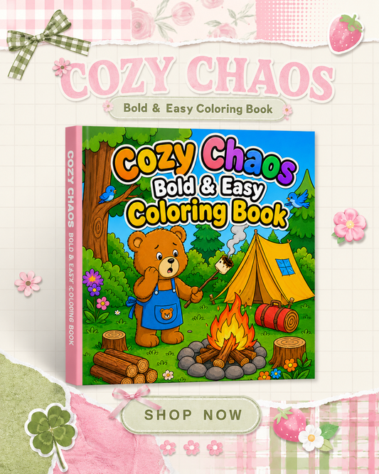 Cozy Chaos Bold & Easy Coloring Book