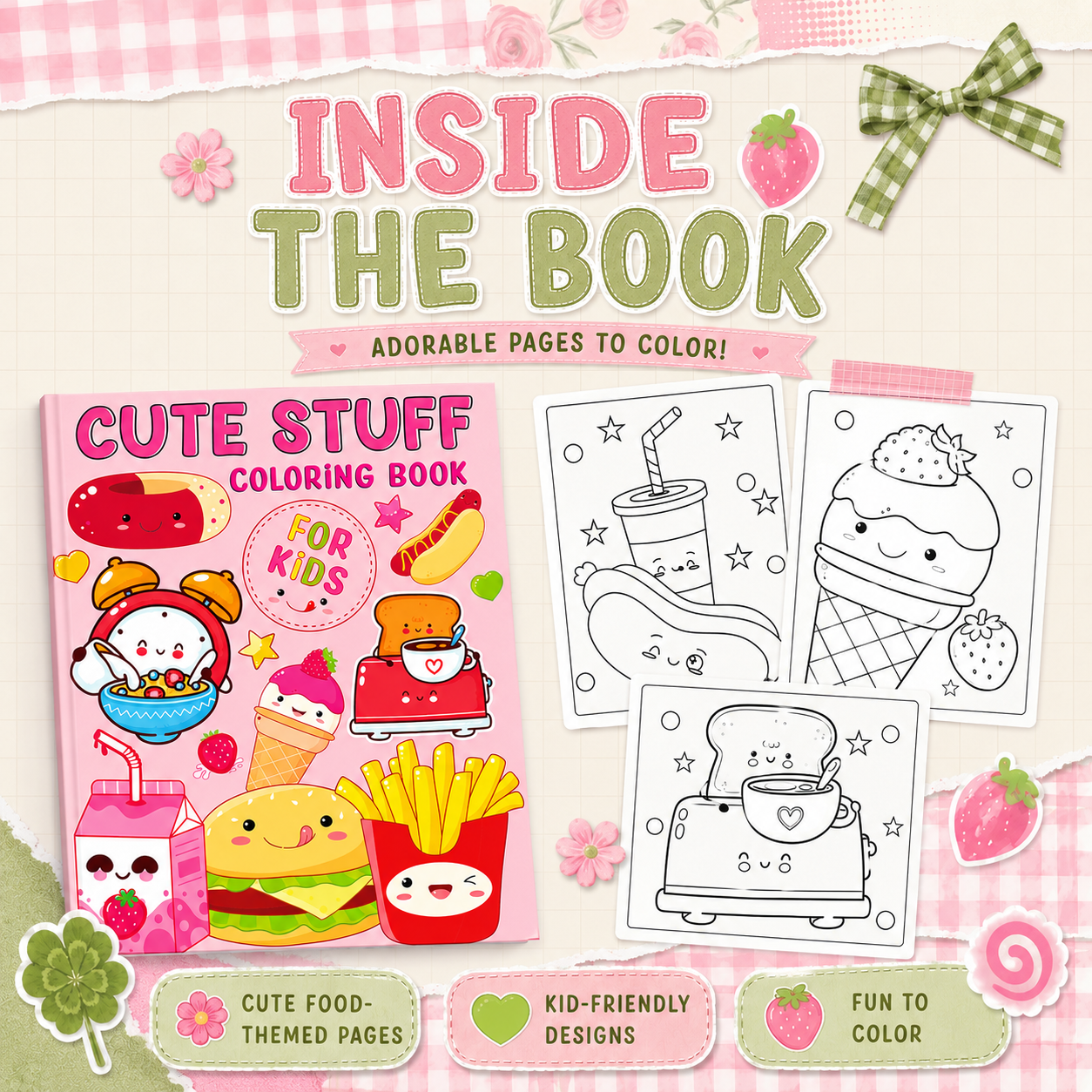 PLR Cute Stuff Coloring Book for Kids – Editable KDP Coloring Book Bundle