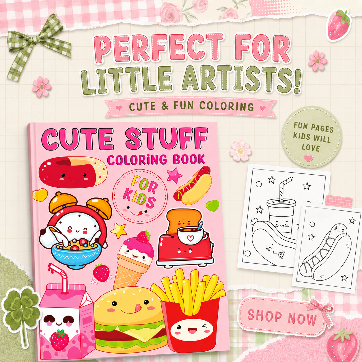 PLR Cute Stuff Coloring Book for Kids – Editable KDP Coloring Book Bundle