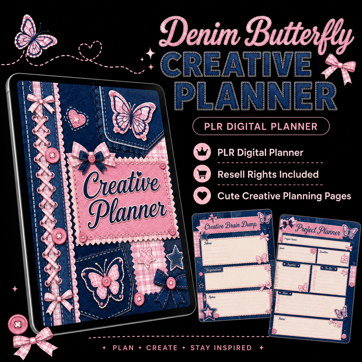 Denim Butterfly Creative Planner