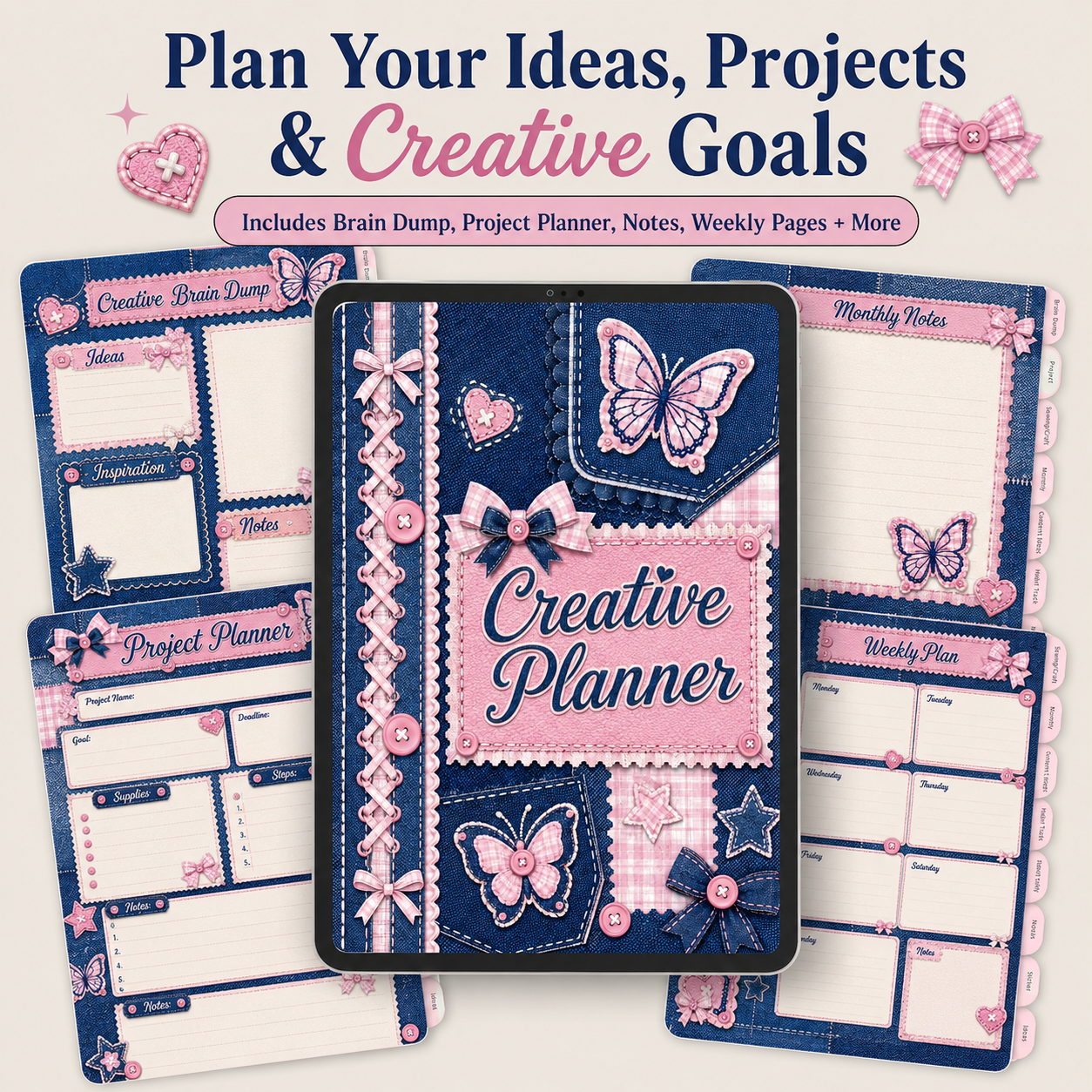 Denim Butterfly Creative Planner
