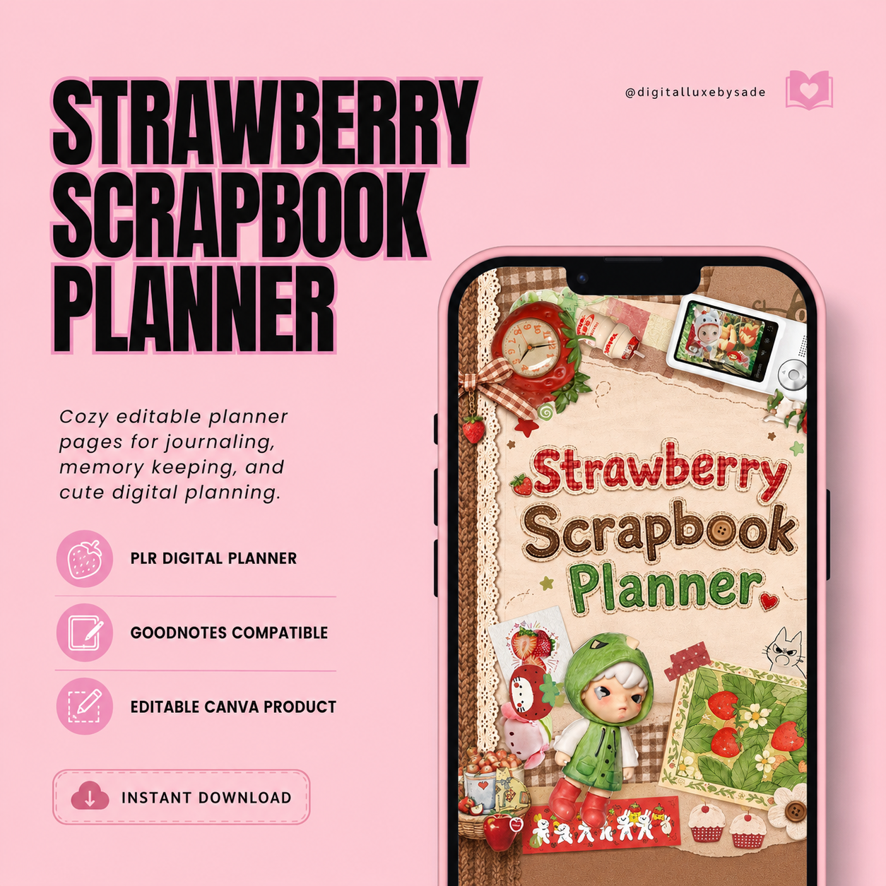 Strawberry Scrapbook Digital Planner