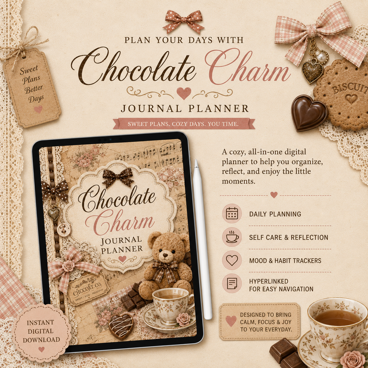 Chocolate Charm Journal Digital Planner