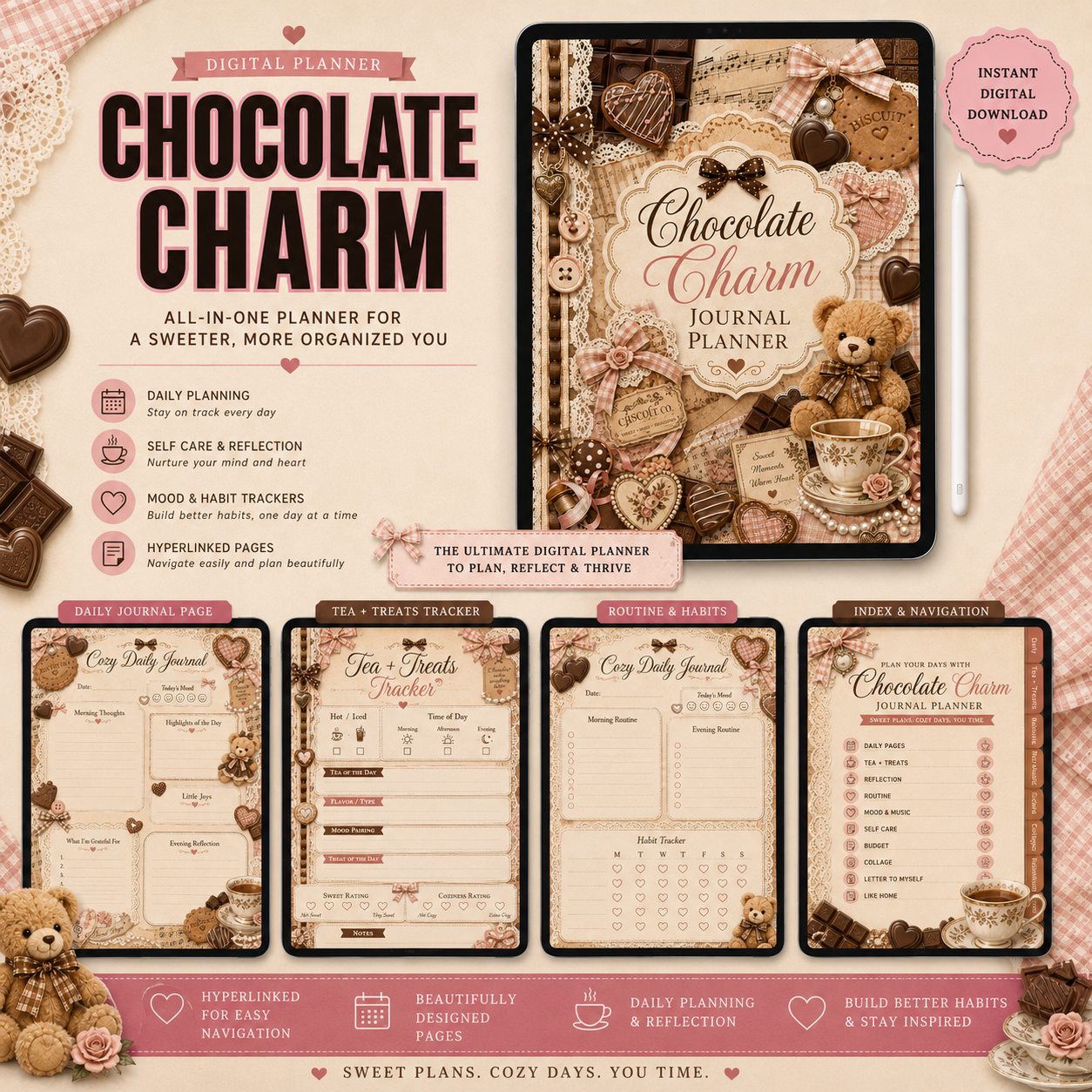Chocolate Charm Journal Digital Planner