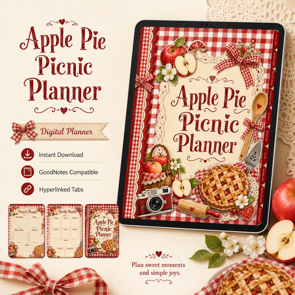 Apple Pie Picnic Digital Planner