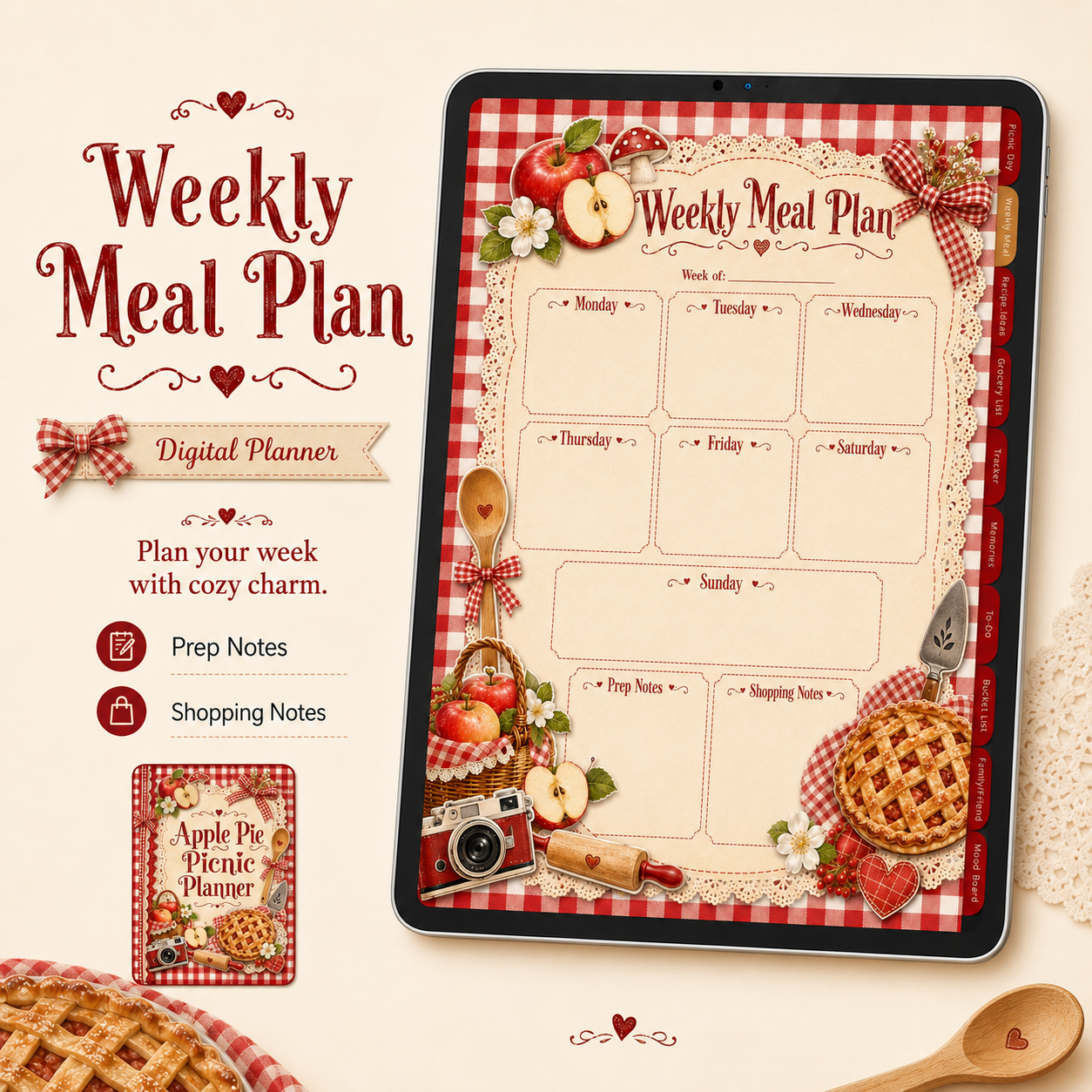 Apple Pie Picnic Digital Planner
