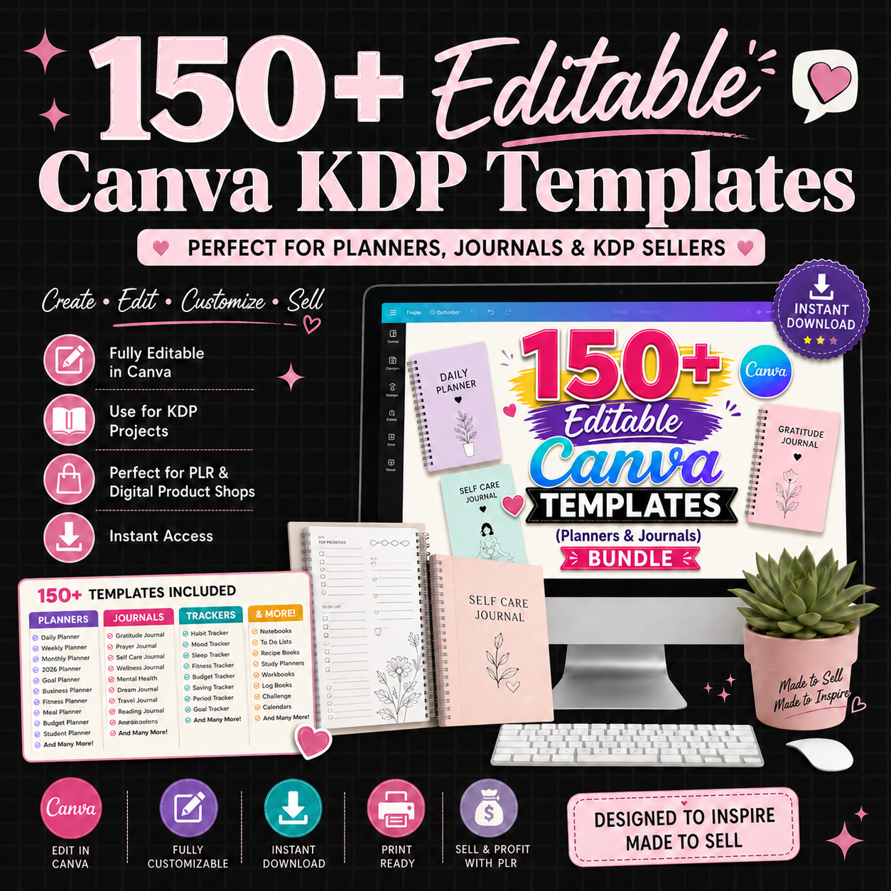 150+ Editable Canva KDP Templates