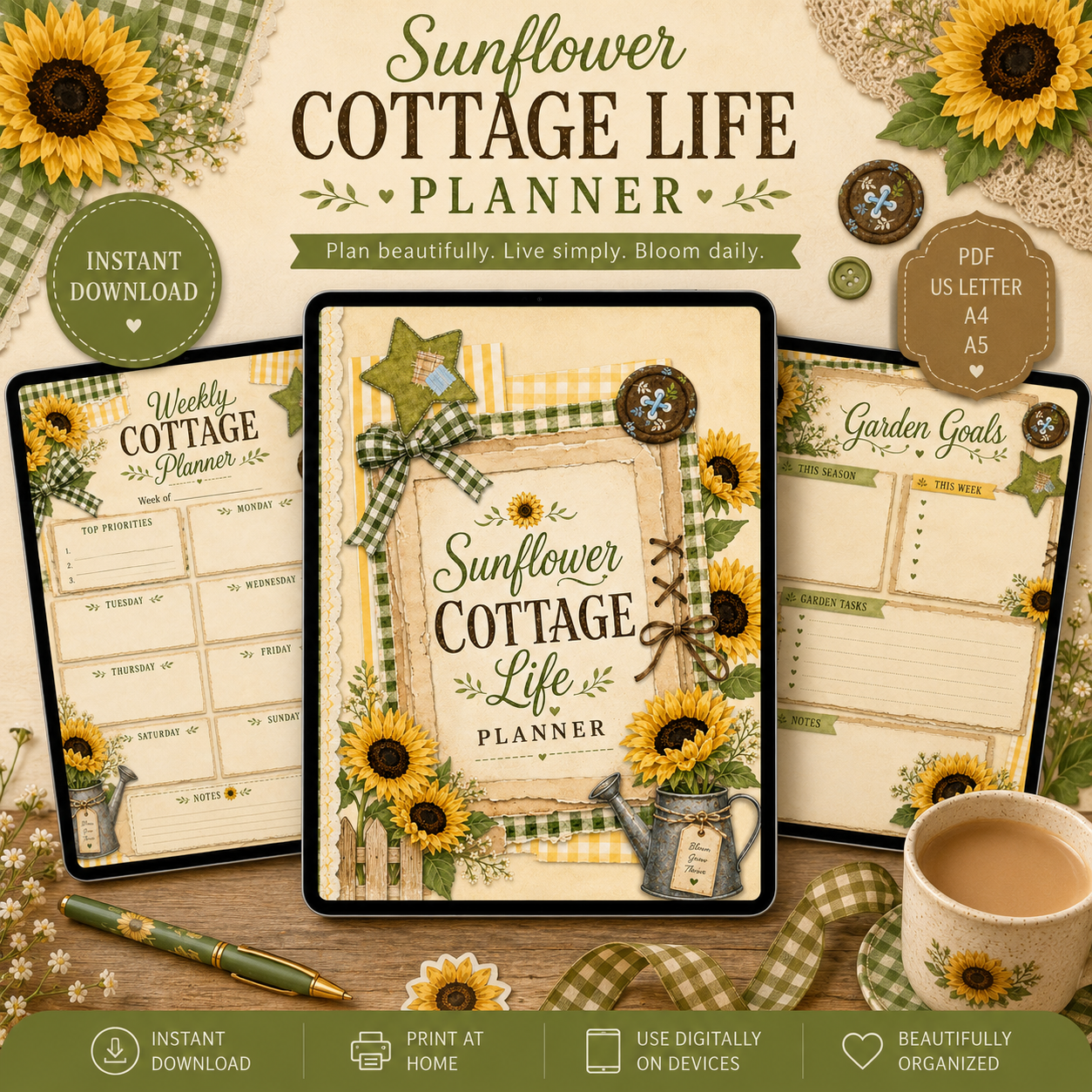 Sunflower Cottage Life Digital Planner