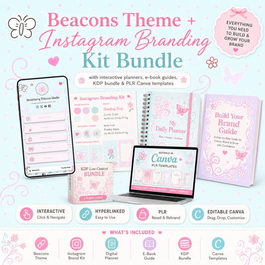 Blue Saturn Beacons Theme + Instagram Branding Kit Bundle