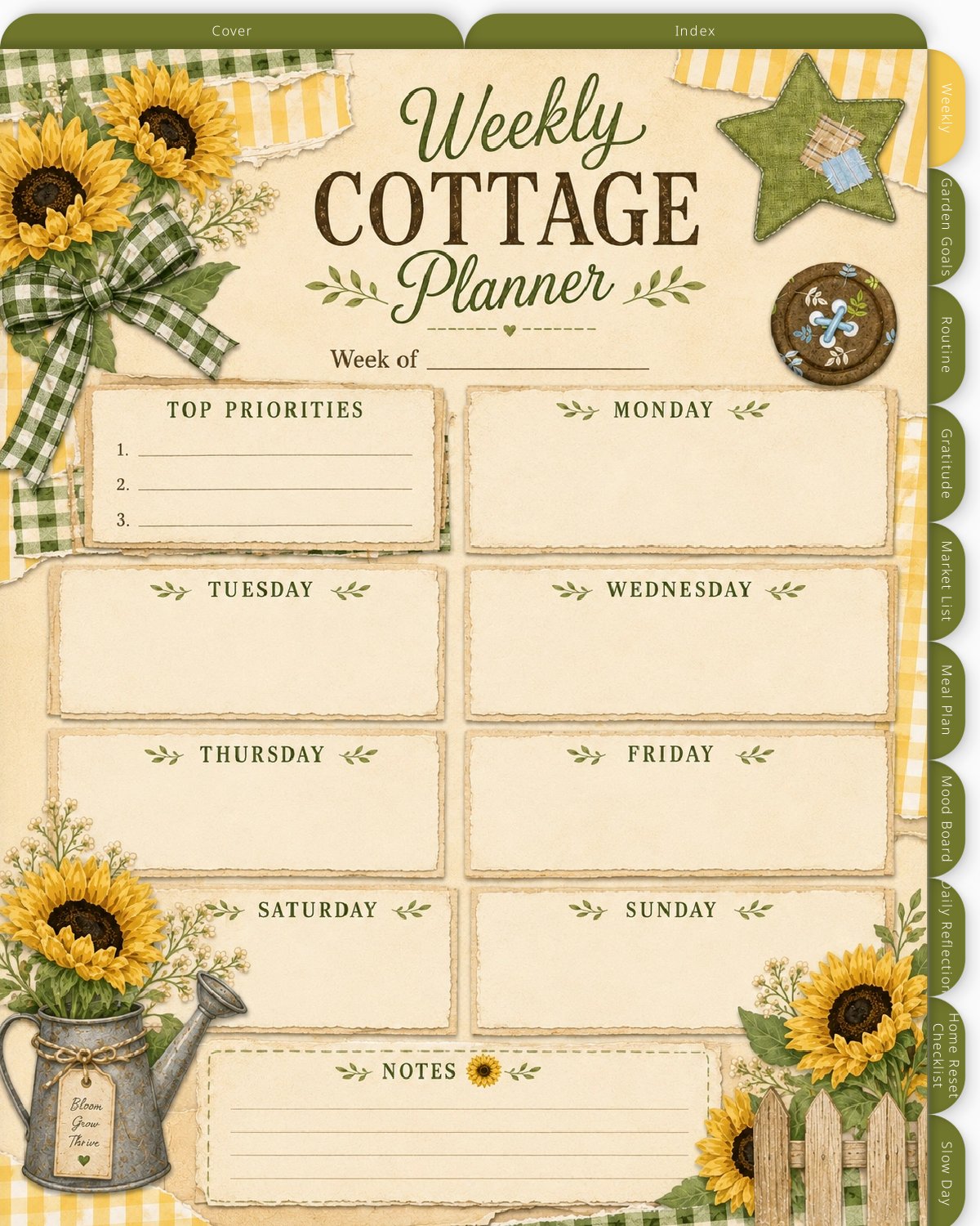 Sunflower Cottage Life Digital Planner